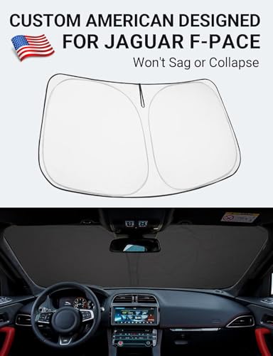 Image of Proadsy 2026 Upgrade Front Windshield Sun Shade Foldable Sunshade Protector Custom Fit for Jaguar F-Pace 2016-2025 F Pace SUV Accessories