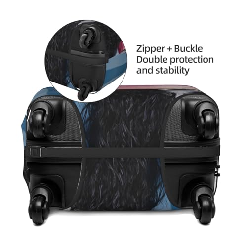 Dog In Hairdresser Print Luggage Cover For Suitcase,Washable Elastic Travel Suitcase Protector With Zipper Closure And Bottom Buckle – Fits 18-32" Luggage-Large2