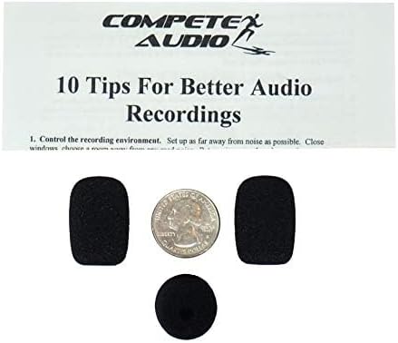 CA525 Small Foam Microphone Windscreens (Microphone Covers) 3-Pack for Telex Airman, Other Headset/Lapel (Lavalier) - Image 2
