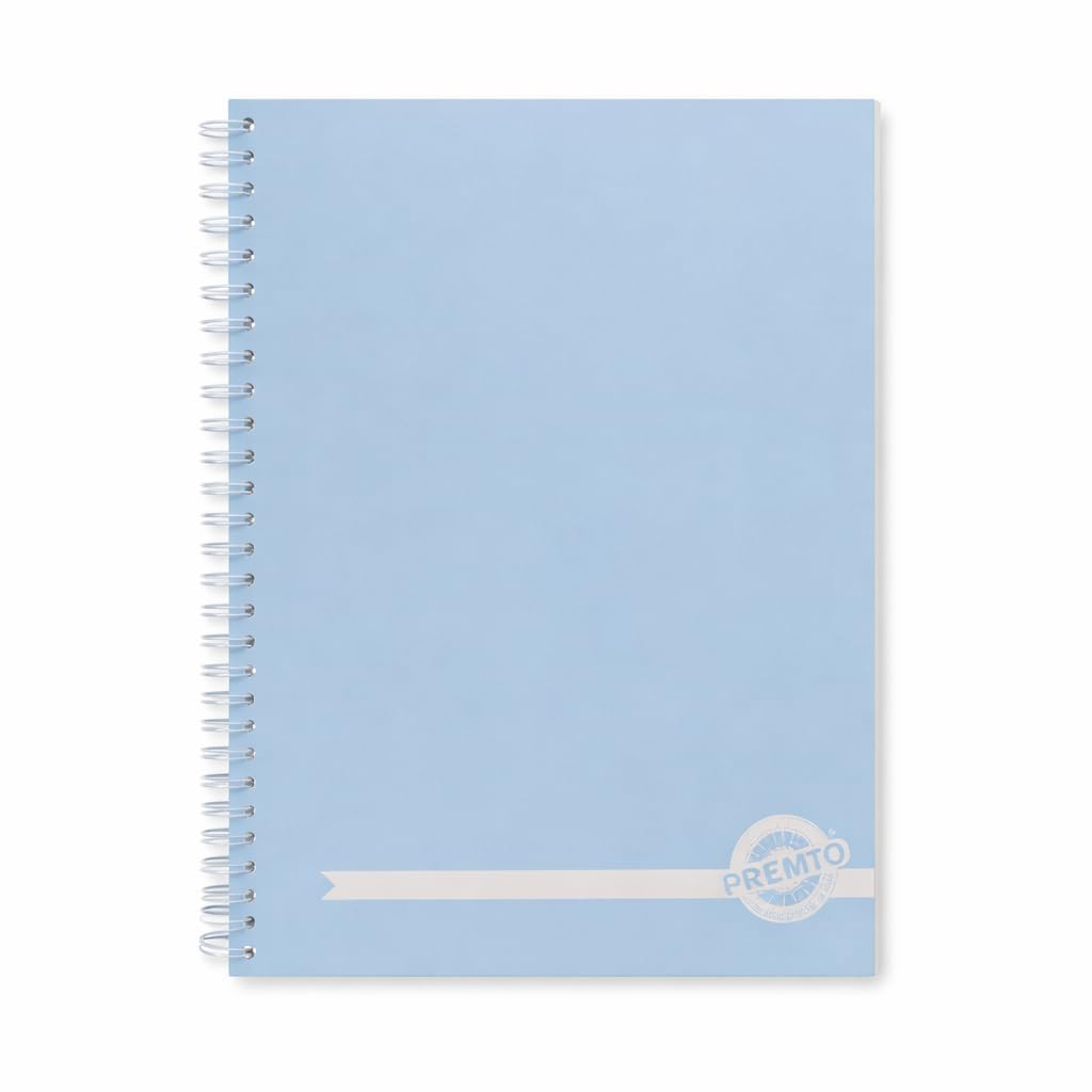 VISHCHIT Pastel A4 200pg 5 Subject Divider Project Book | Spiral Bound Notebook with Dividers | Soft Color Pages for School & Office Use | Study, Note Taking & Organization (SkyBlue)
