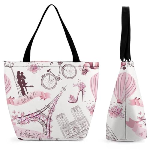 Sac à main Rose Paris pour femme : le cabas de shopping et voyage idéal (28.5x18x32.5cm)