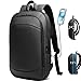 HEROIC KNIGHT Mochila Ordenador Portatil 17 Pulgadas Expandible Impermeable Casual Compacta Ligera Delgada Elegante para Trabajo Universidad Casual Cremalleras YKK (27L Negro)