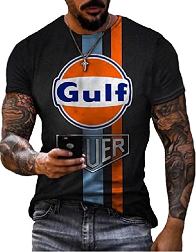 Maglietta dell'olio del Motore da Uomo Moda Retro