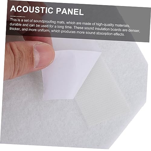 BESPORTBLE Juego de 12 Almohadillas Hexagonales para Aislamiento Acústico de Pared Blanco, Almohadillas Autoadhesivas para Absorción de Sonido para Hogar y Oficina miniatura 2