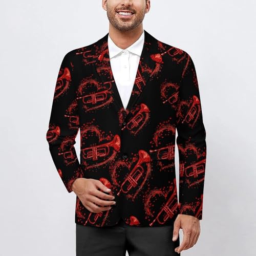 Trumpet Lover Men's Suit Jacket 2 Button Lapel Blazers Business Coat Tuxedo for Wedding Dinner2