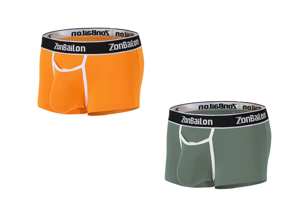 BIATWOWR Herren Boxershorts mit Großer Front Öffnung und Breitem Bund Niedriger Passform ohne Etikett Angenehmer Boxershorts