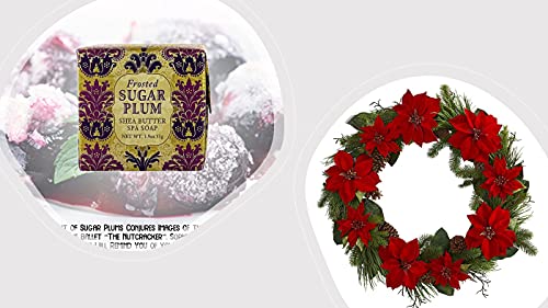 Christmas Holiday Soap Sampler - Gift Boxed Set Of 4 Holiday Assorted Scents - Enriched With Shea Butter, Essential Oils, Natural Extracts (Gingerbread, Cranberry Chestnut, Sugar Pear & Sugar Plum) #TOP2