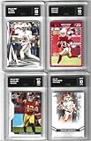 GEM MINT C.J. STROUD BROCK PURDY CALEB WILLIAMS & TREVOR LAWRENCE LEAF 4 CARD FOOTBALL ROOKIE LOT GRADED GEM MINT 10 YOUNG STAR QUARTERBACKS