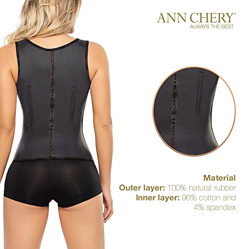 Ann Chery Women's Full Vest Latex Waist Trainer Cincher Faja Girdle Body Shaper, Black, Size 32 #TOP3