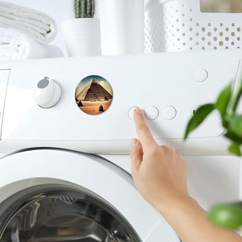 Imán decorativo redondo con patrón de pirámides de Khufu 2.2 pulg miniatura 6