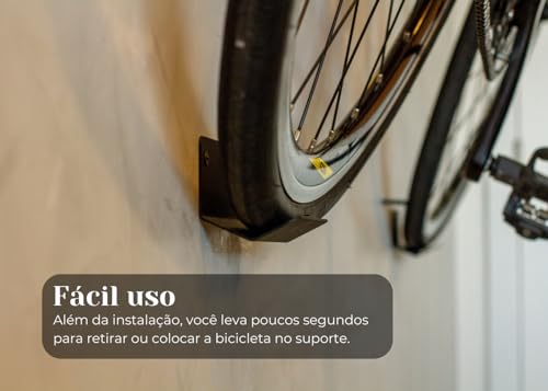 Suporte Parede Vertical Bicicleta TL PRO Bike Mountain Mtb Speed com Apoio de Roda Aço Durável Resis