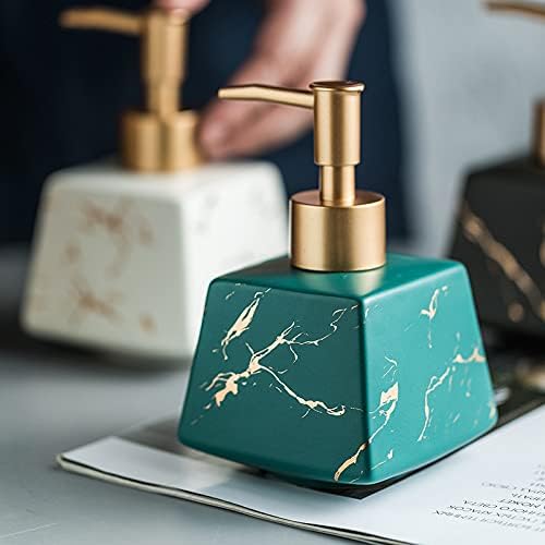 Kitchen Soap Dispenser Soap Dispenser Simple Ceramic Dispensing Bottle Shampoo Shower Gel Hand Sanitizer Dispensing Bottle Hotel Club Press Bottle Bathroom Soap Dispenser(Black)