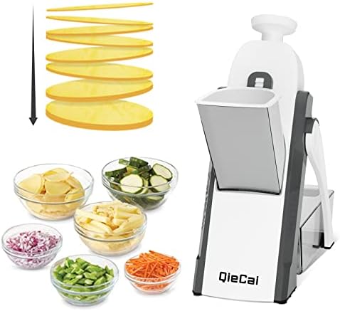 Safe Mandoline Slicer for Kitchen, Professional Vegetable Chopper With Container, Onion Chopper/Potato Slicer, More with 30+ Presets & Thickness Adjuster, Faster Food Chopper Gadgets