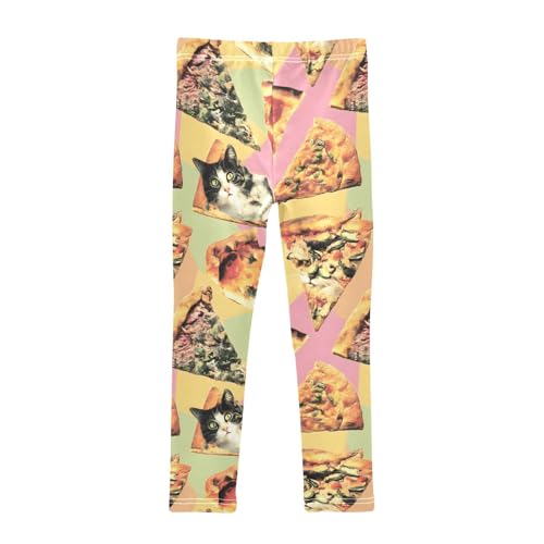 Pizza Cats Girls Leggings Soft Stretch Workout Yoga Dance Pants for Kids Casual Tights2