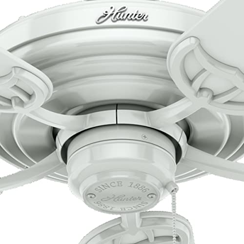 Hunter Sea Air Indoor / Outdoor Ceiling Fan With Pull Chain Control, 52", White #TOP5