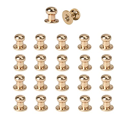 Pamtns 80 Stück Knopfnieten Massive Nieten Rivet Button Rundkopf Nagel Rivet Button Knöpfe Knopfschraube Stud Button Nieten Bolzen Pilzkopfniete Doppelkappe Nieten Knopfniete