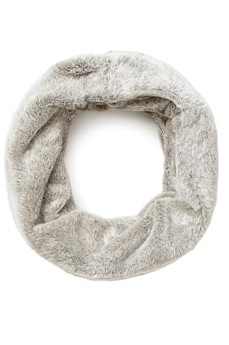 stylesilove Women Ultra Soft and Warm Striped Faux Fur Infinity Scarf