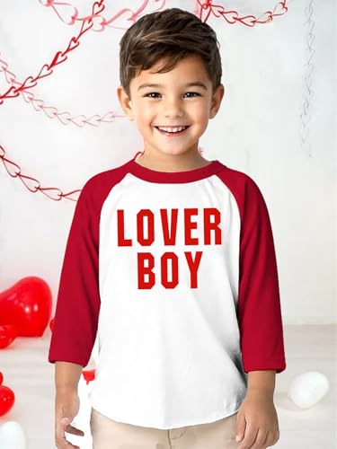 Boys Valentines Shirt Raglan Sleeve Toddler Kids Truck Dinosaur Love Heart Graphic Outfits2