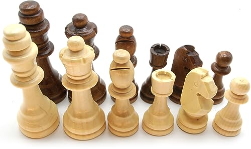 Pièces d'échecs en bois n°5 sculptées à la main pour échiquier de salon