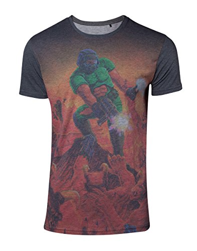 Meroncourt Herren Doom Box Art Sublimation T-Shirt, Grau (Grau Grau), L Cover