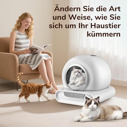 Bild 6 - Katzenklo Selbstreinigend Katzentoilette, Extra 68L XXL, Automatisches Katzenklo mit Müllsäcken, Niedriger Einstieg mit APP-Steuerung Elektrisches Katzenklo für Mehrere Katzen