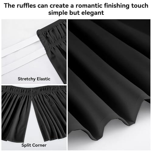 RIMELA Bed Skirt with Split Corners, Queen, 18 Inch Drop, Black by RIMELA - Used condition - Image 6
