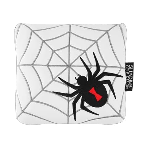 SHABIER Golf Large Square Mallet Putter Cover with Magnetic Closure for Taylormade Spider Putter（White Cover