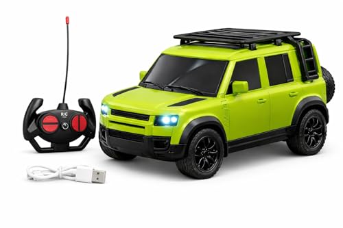 Image of TEC TAVAKKAL Remote Control Car for Kids & Adults, 50 Km /h High Speed RC Car with LED Headlights, 60+ Feet Range, Type-C Rechargeable Off-Road SUV Toy Car, 4 Direction Control (Green)