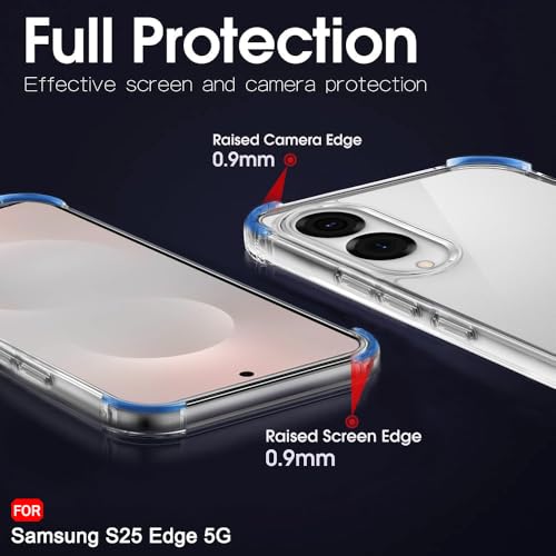 Image of TheGiftKart Crystal Clear Back Cover Case for Samsung Galaxy S25 Edge 5G | 360 Degree Protection | Shock Proof Design | Transparent Back Cover Case for Samsung S25 Edge (PC & TPU, Transparent Bumper)