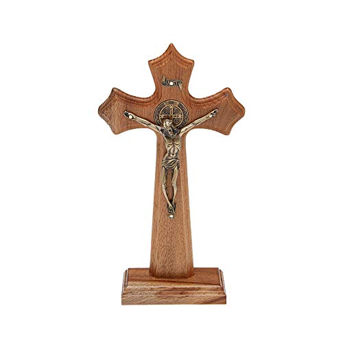 Intercession Wall and Table Wooden Crucifix (Antique Gold)