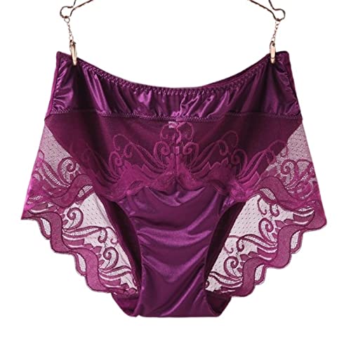 Culotte grande taille anti-frottement taille haute lot de 3 slips violets XL