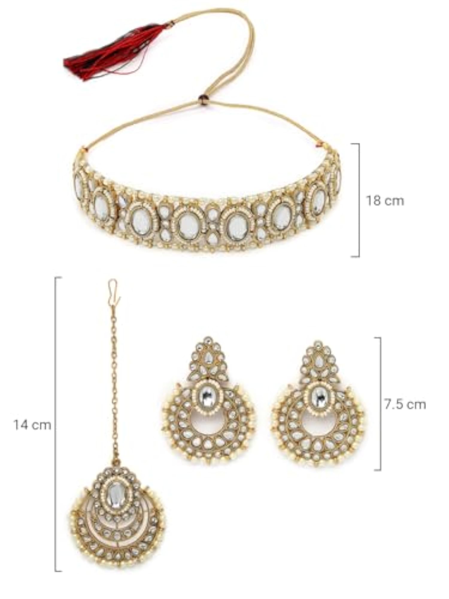 Indian Traditional Stone & Beads Choker Set with Earrings