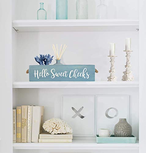 GoGift Beach Bathroom Decor Box - 2 Sided Funny Wooden Toilet Paper Holder - Hello Sweet Cheeks Bathroom Box - Beach Bum - Beach House Decor - Image 6