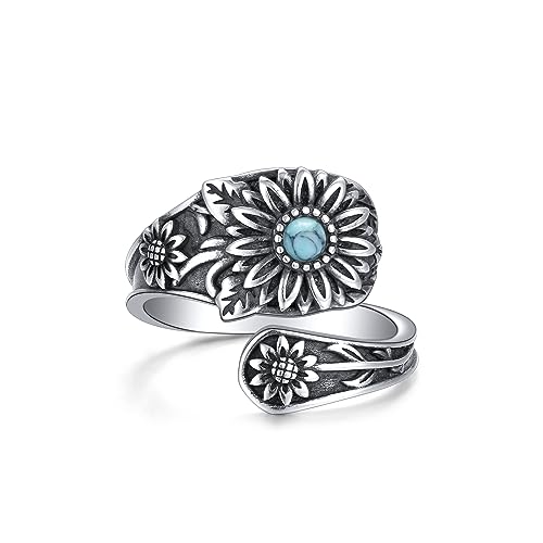 Bague marguerite ajustable en argent, le cadeau parfait pour femme taille 54