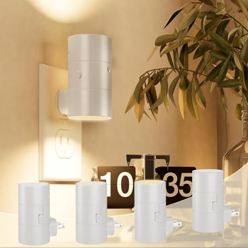 Image of NIORSUN Night Lights Plug into Wall, Dimmable with 3 Color Modes & Auto On /Off Sensor, Ultra-Slim Nightlight for Hallway, Bathroom, Bedroom, Nursery, Kitchen (4 Pack, White)