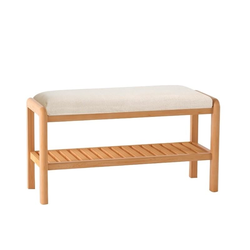 Repose-pieds en bois massif pour entrée | Tabouret à langer et rangement compact