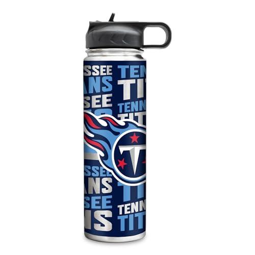 Rico Industries NFL Football Tennessee Titans 22oz Stainless Steel Tumbler with Lid - Great For Coffee, Tea, Water or Cocktails