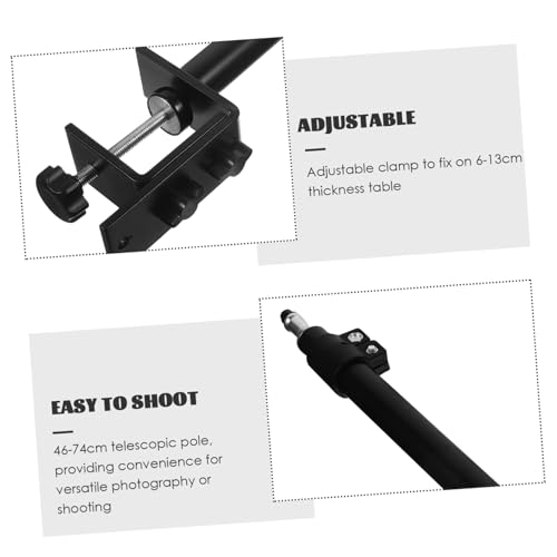 Image of Hemobllo Retractable Camera Desk Mount Stand for DSLR Video Light and Phone Holder Adjustable Height Compatible Lighting Equipment and Accessories