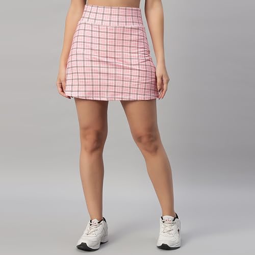 Image of Mehrang Skirt with Shorts for Women's & Girl's Solid High Waist Flared Skater Short Mini Skirt