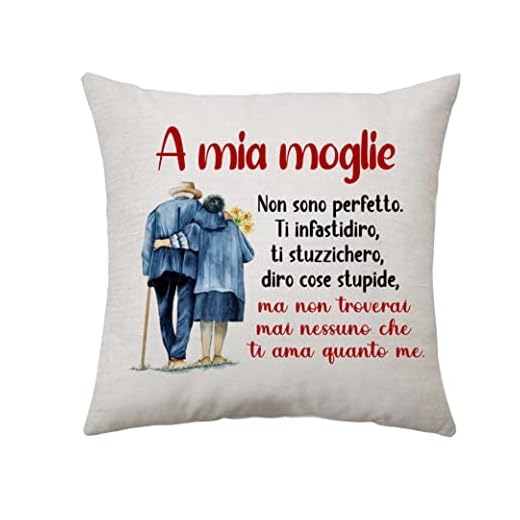 Aconesong Federe per cuscino a mia moglie. Idee regalo divertenti per la moglie dal marito. Moglie e marito Anniversario Regali di nozze Dedica di compleanno alla moglie