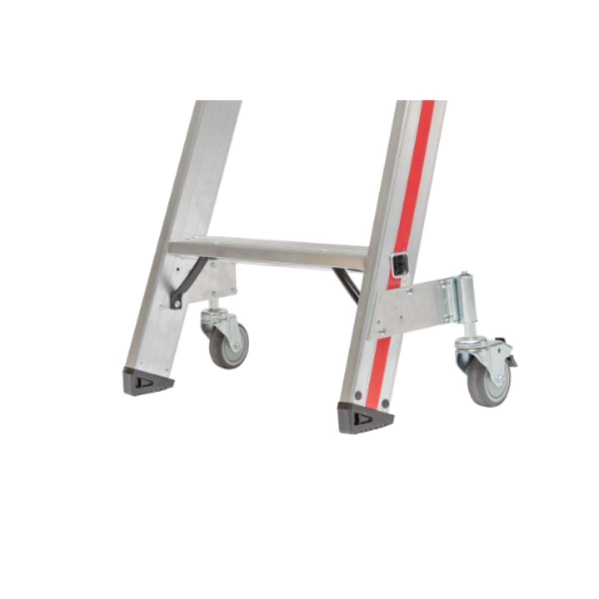 Hymer Stufenstehleiter mit Rollen, beidseitig begehbar - 2x4 Stufen