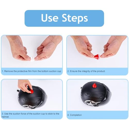 Motorradhelm Hörner,Motorrad Helm Hörner Eckdekoration,Motorradhelm Devil Demon Horn,Saugnapf Horn Helm Dekoration,Motorradhelmhorn,Helm-Hörner Teufelshörner mit Saugnapf,Helm-Dekoration,4Pcs