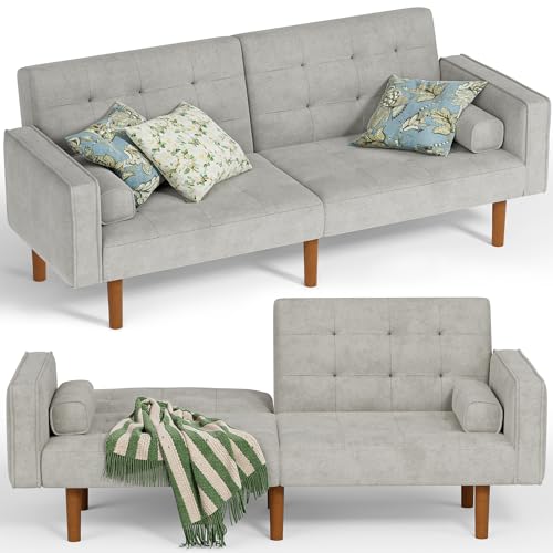 YESHOMY Futon Sofa Bed Convertible Sectional Sleeper Couch, Splitback Loveseat ...