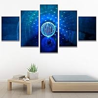 SIGNWIN 5 Panel Canvas Wall Art Abstract Closeup Colorful Digital Art Lights for Home Decorations Ready to Hang - 60