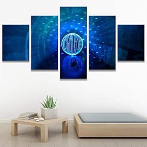 SIGNWIN 5 Panel Canvas Wall Art Abstract Closeup...