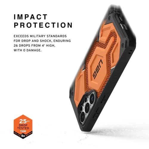 Image of Urban Armor Gear UAG Designed for Galaxy S26 Ultra 5G Case, Monarch Pro - Compatible with Magnetic Charging Premium Rugged Military Drop Tested Protective Cover - Kevlar Burnt Orange
