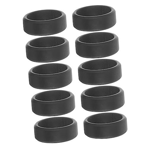 Anillos de silicona para hombres 10 unidades negro miniatura 1
