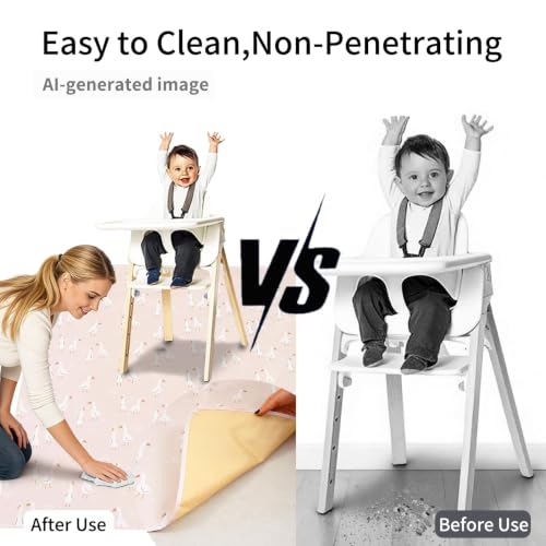 Image of Non-Slip Baby Splat Mat for Under High Chair(Goose, 43 inchx 43 inch)
