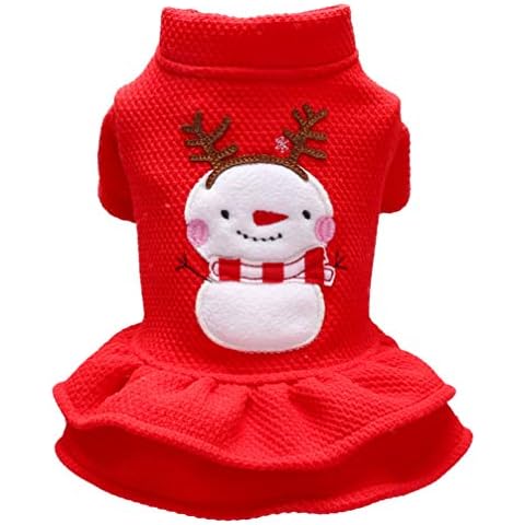 Balacoo Dog Christmas Skirt with Snowman Design Cover