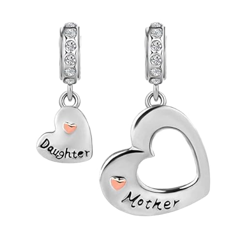 FGT Abalorio colgante de amistad de dos piezas compatible con pulseras Pandora, para madre, hijo, madre, hija, hermana, esposa, tía, sobrina, marido, mejores amigos, talla única, Cobre Zirconia